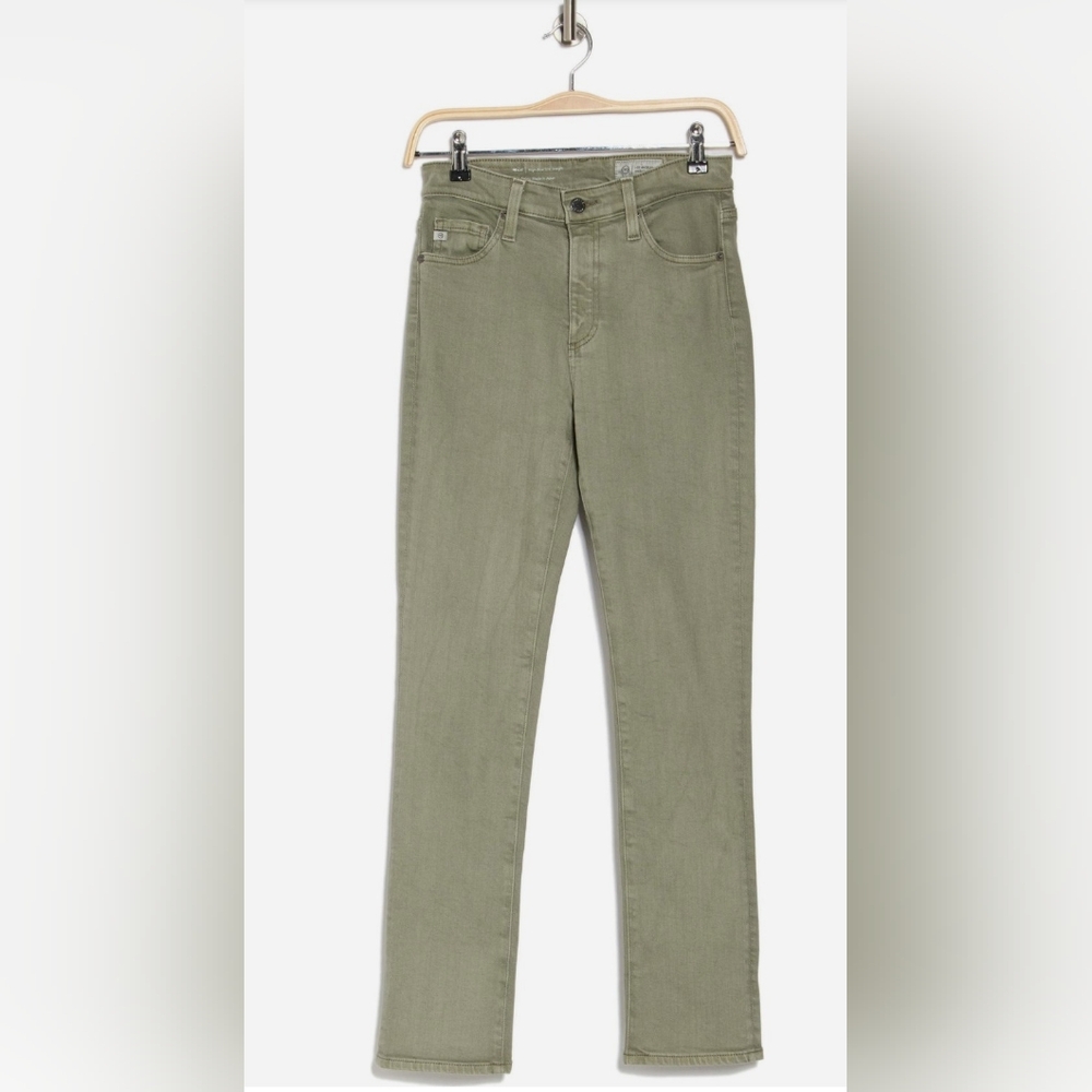 Straight Leg Women’s Jeans in Olive Green